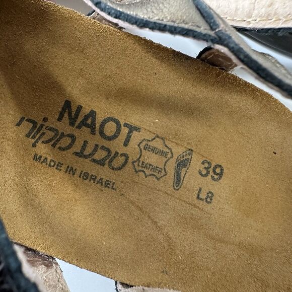 Naot Dorith Sandals Sz 39 US 8-8.5 Metallic Leather Gladiator Comfort Slingback - Picture 7 of 12